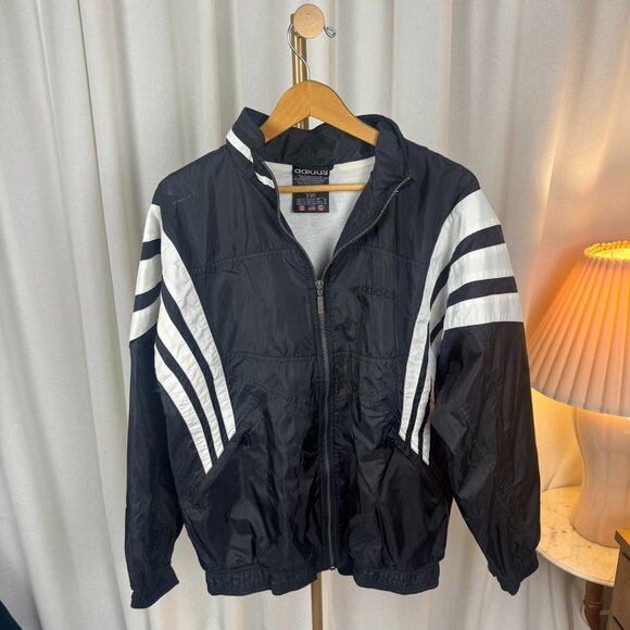 Vintage Adidas 3-Stripe Windbreaker Full Zip Track Jacket Medium - Picture 2 of 11